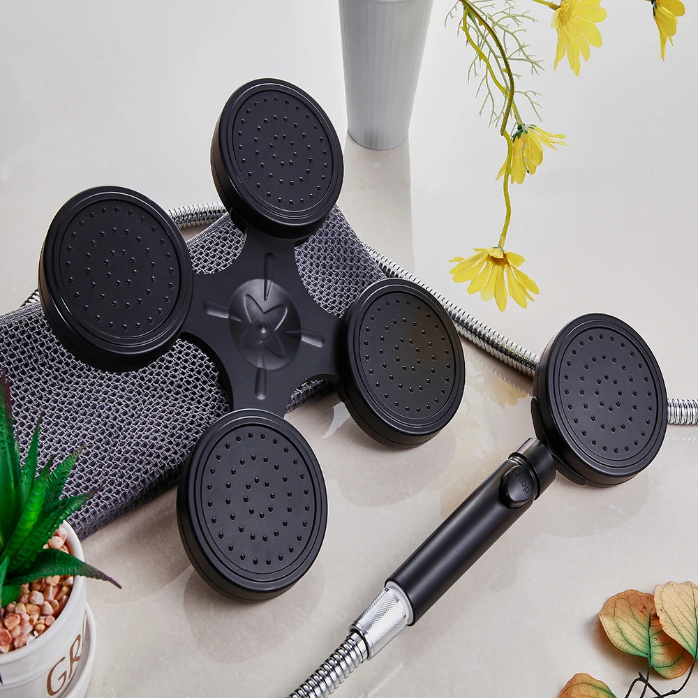 whiteblack shower head combo round high pressure spa faucet accessories bathroom massage top rainfall bath set free global shipping