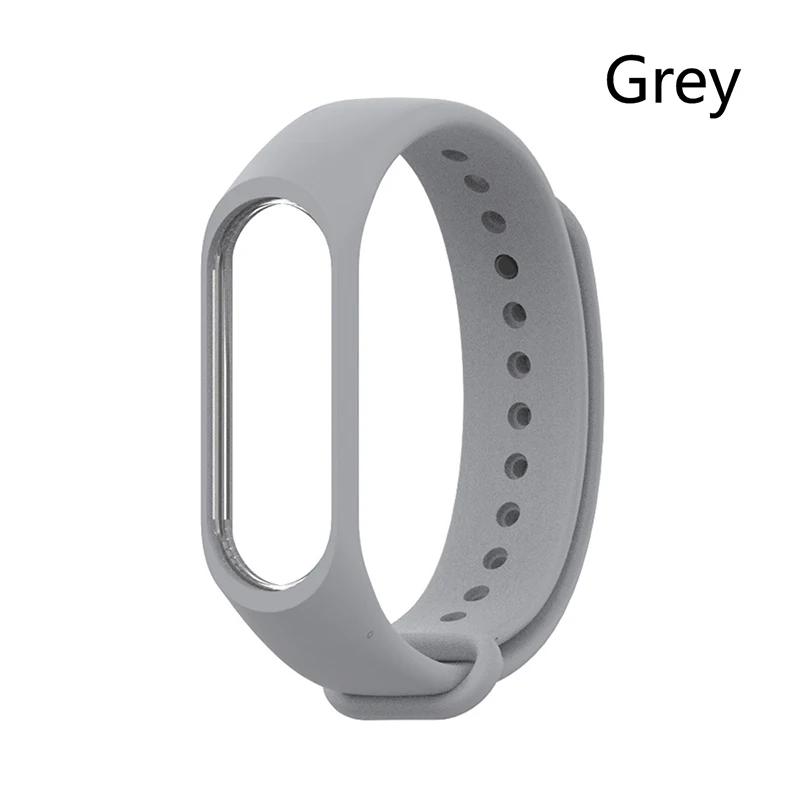Силиконовый ремешок для Xiaomi mi Band 3 4 ремешок для спортивных часов часы умный Браслет сменный ремешок для mi Band 3 умный Браслет - Цвет: Grey