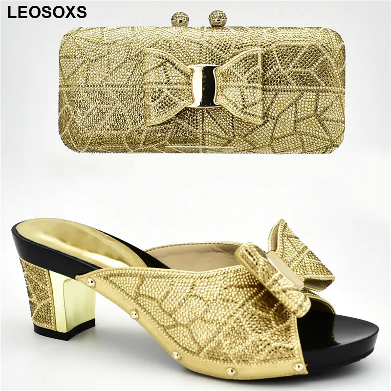 Новейший дизайн женской реальной итальянской обуви с подходящими сумками