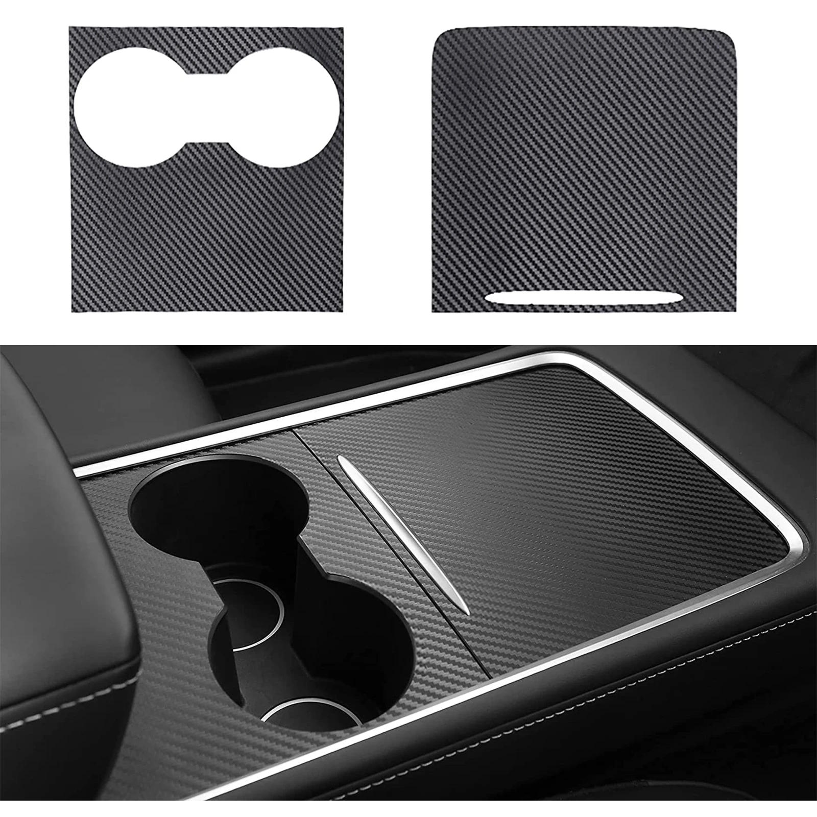 

Обмотка центральной консоли из углеродного волокна для Tesla Model 3, Y 2021, 2 шт.