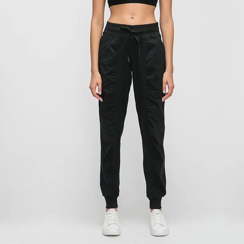 Black NWT спортивные брюки для спортзала, беговые штаны, штаны для йоги с широкими штанинами, штаны для контроля живота, тренировки, бега, экстрима, брюки, 4 способа растягивания - Цвет: Black