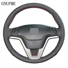 DIY ручной работы черного цвета из искусственной кожи чехол рулевого колеса автомобиля для Хонда сrv 2007-2011 CR-V