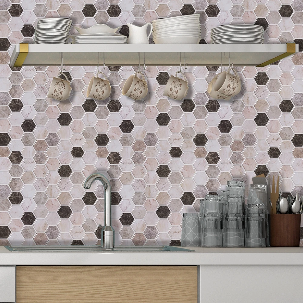 vividtiles 1212 inch self adhesive vinyl wallpaper kitchen sticker peel and stick subway 3d effect tiles 10 sheet free global shipping