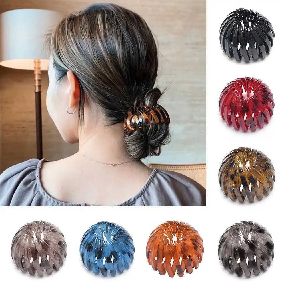 

Fashion Women's Bird Nest Expanding Crystal Tail Hair Pins Clips Hairdresser Print Claw Holder Retro Hairsty Fashion Bun Le S7c1
