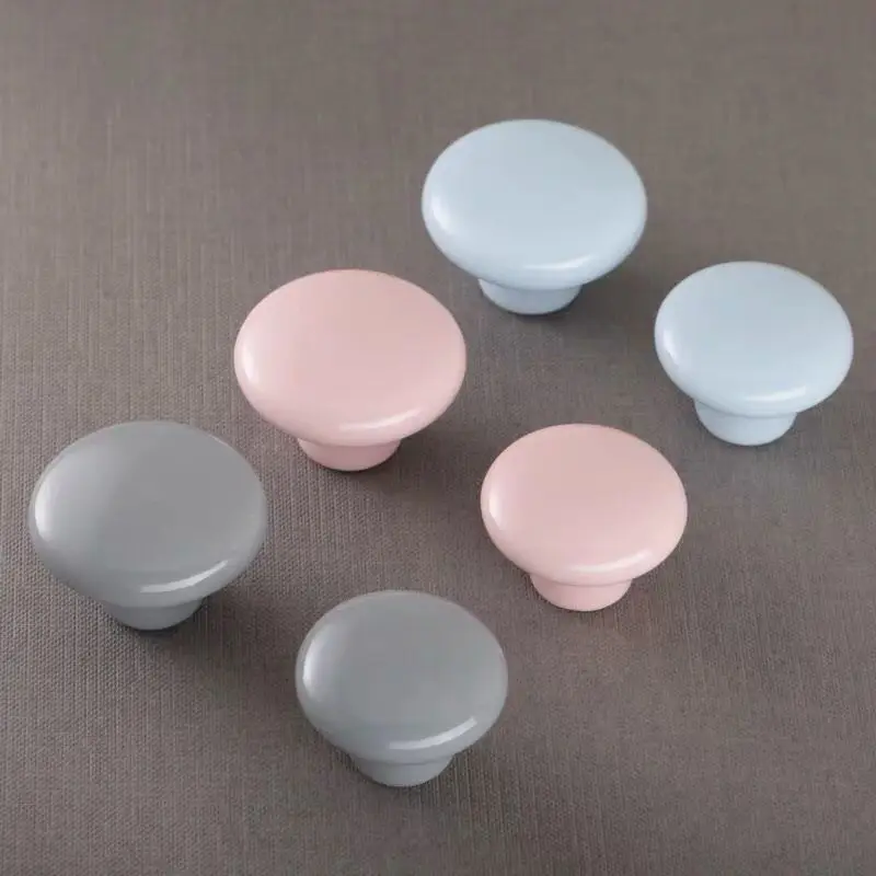 

1PCS Ceramic Kids Room Cabinet Handle and Knobs Modern Simple Solid Color Cupboard Door Drawer Pulls Furniture Hardware