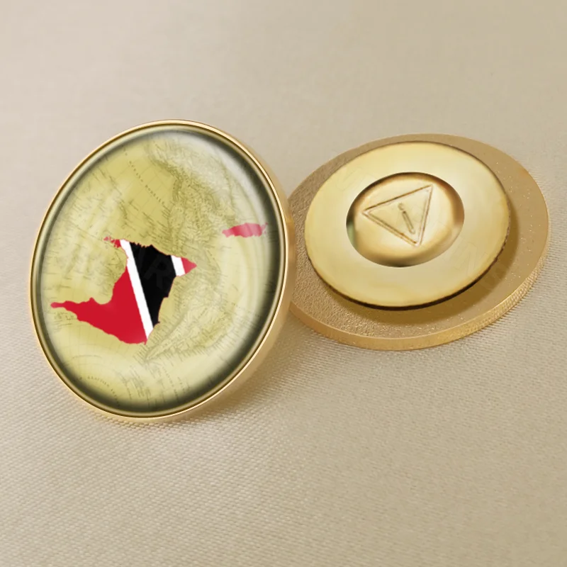 Герб Тринидад и Тобаго карта национальный флаг эмблема брошь значки нагрудные