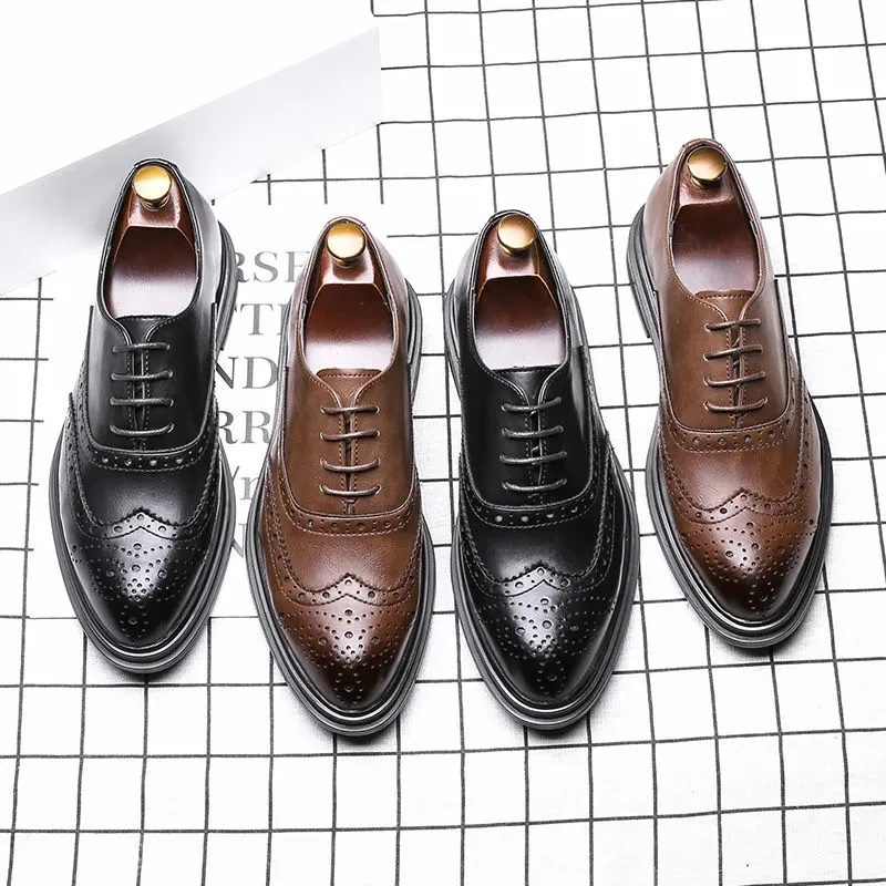 

Men's Business Leisure Fashion Leather Shoes Pointed Trend Formal Dress Leather Shoes Inside Increased Large Leather Shoes Men