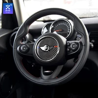 for bmw mini cooper countryman f55 f56 f60 interior carbon fiber steering wheel stickers cover trim decoration car accessories