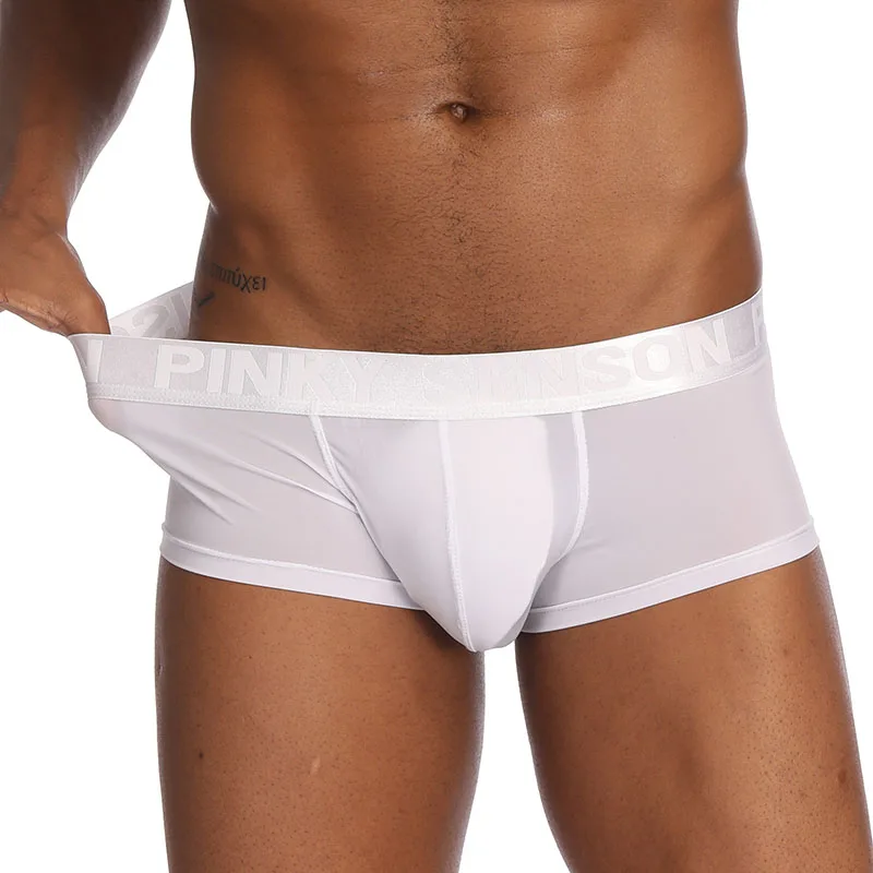 Мужские трусы-боксеры мягкие трусы из ледяного шелка с u-выпуклой подкладкой для