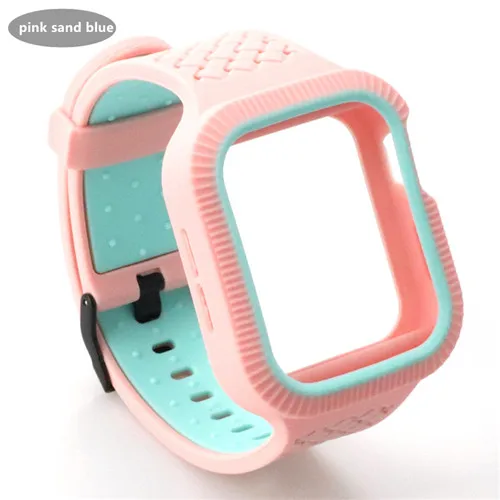 pink blue Плетеный чехол+ ремешок для apple watch band pulseira apple watch 5 4 band 44 мм/40 мм iwatch band series 5 4 correa браслет ремень - Цвет ремешка: pink blue