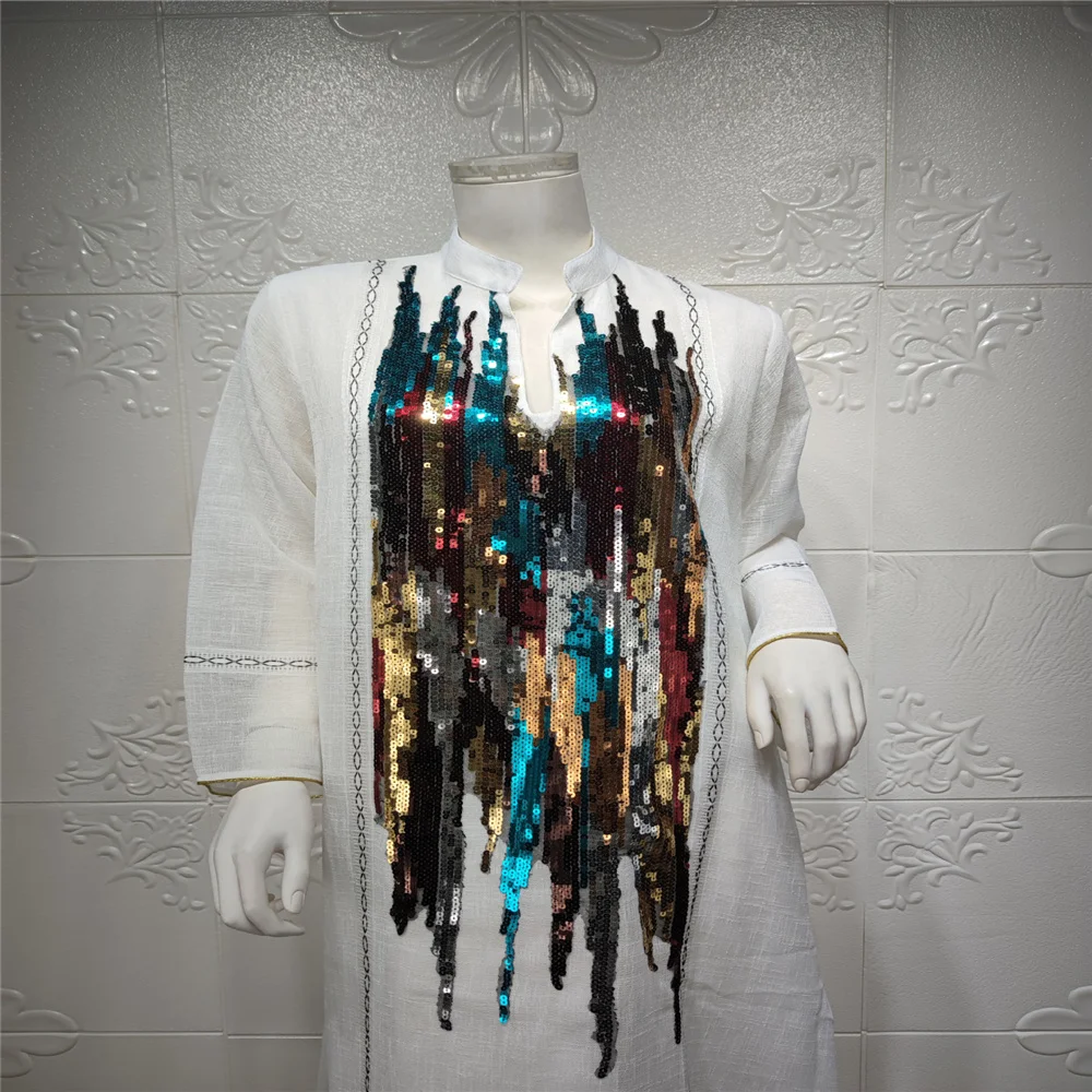 

Fashion Casual Evening Dresses for Muslim Womens Long Sleeves Ankle Length Sequin Embroidery Elegant Wholesale Dropshipping