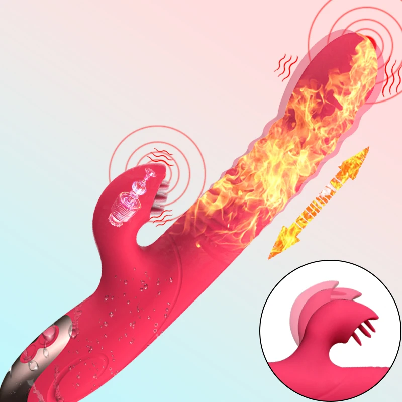 Телескопический вибратор фаллоимитатор с подогревом Вибрирующий Женский