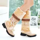 Красивые женские сапоги до середины икры зимняя теплая плюшевая обувь с кисточками женские зимние сапоги с бахромой женские криперы на блочном каблуке женские ботинки