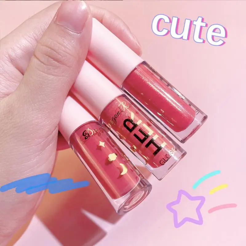 

5 Color Pearl Glitter Mini Lip Gloss Moisturizing Water Luminous Liquid Lipstick Monochrome Multifunctional High Gloss Lip Glaze