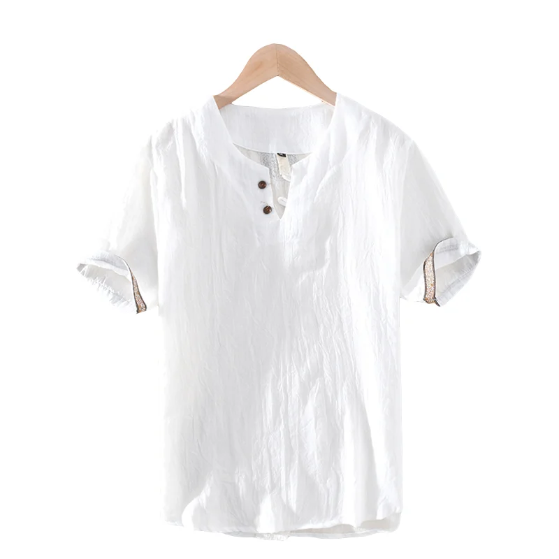 

5XL Oversized T Shirt for Men Short Sleeve O-Neck Casual Tops Summer Cotton Solid Thin White Tee Male Retro Clothing 2021 New