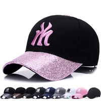 new arrival women baseball cap summer breathable mesh kpop hip hop snapback outdoor sports sun visor sequins female hats mz0187