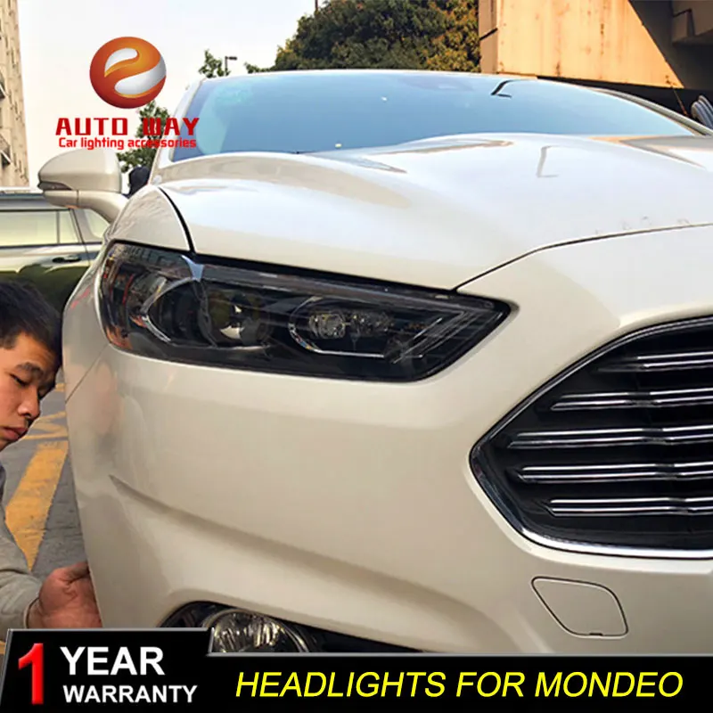 Автомобильный Стильный чехол для Ford Mondeo 2013 2016 фары СВЕТОДИОДНЫЙ DRL Объектив