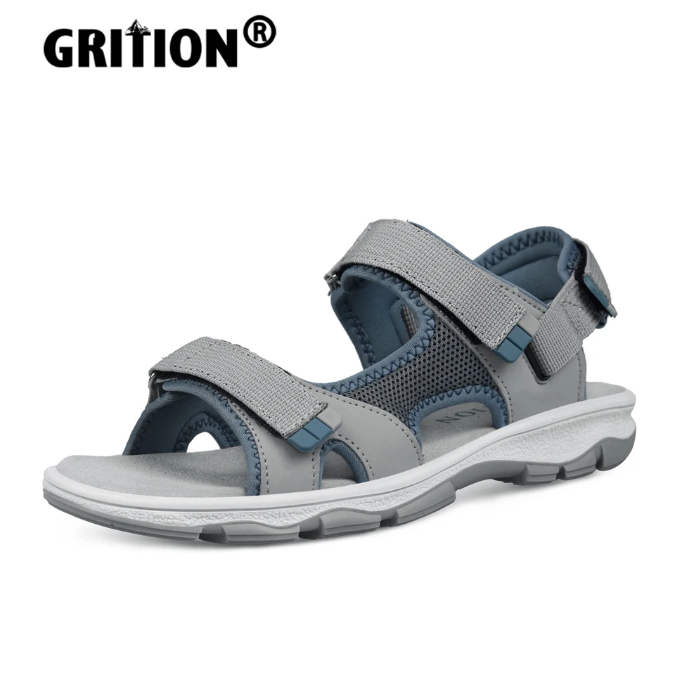 GRITION Womens Sandals Flat Trekking Outdoor Beach Shoes Fashion Breathable Non Slip Casual Sports Summer Rubber 2021 Size 41