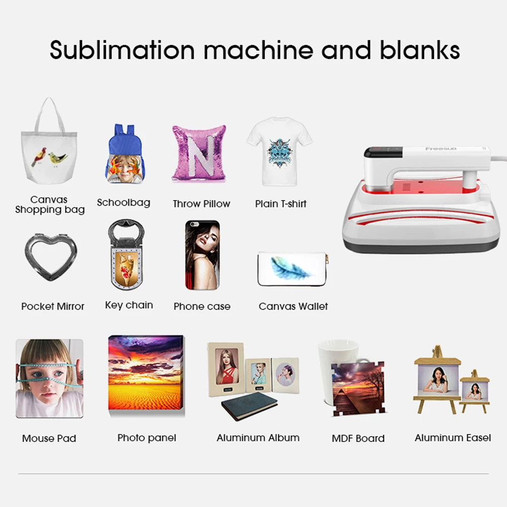 Mini Heat Press Machine Thermal Transfer Device 0-999s Timing Adjustable Printing Heating Tool for Mug Clothes Cap Plate | Дом и сад