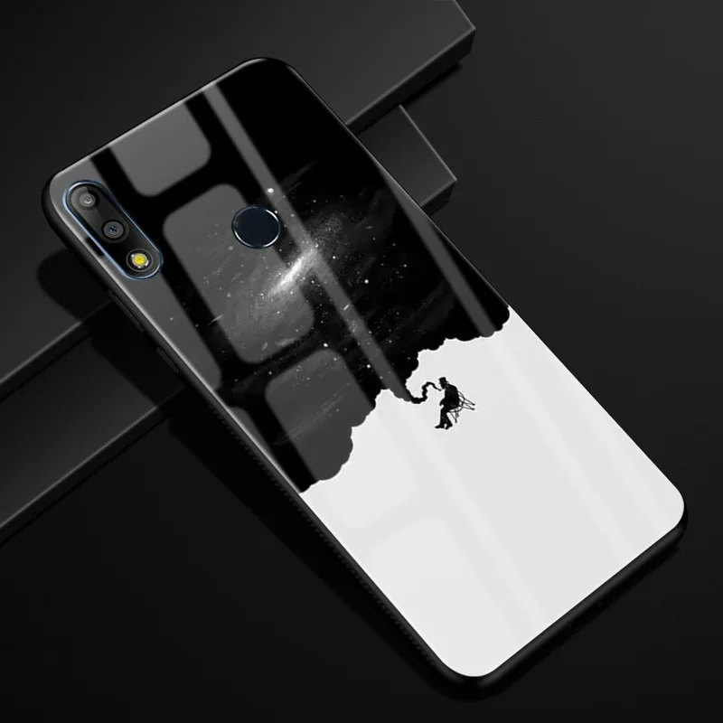 35 Для Asus Zenfone Max Pro M1 ZB601KL Чехол Жесткий PC стеклянный чехол для телефона черный ТПУ бампер чехол для Asus Zenfone Max Pro M1 ZB602KL - Цвет: 35
