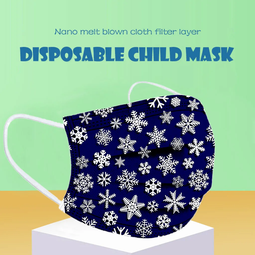 

50PC Christmas mask Adult'S Christmas Printed Mask Protective Face Masks Available for men and women Windproof and dustproof K5