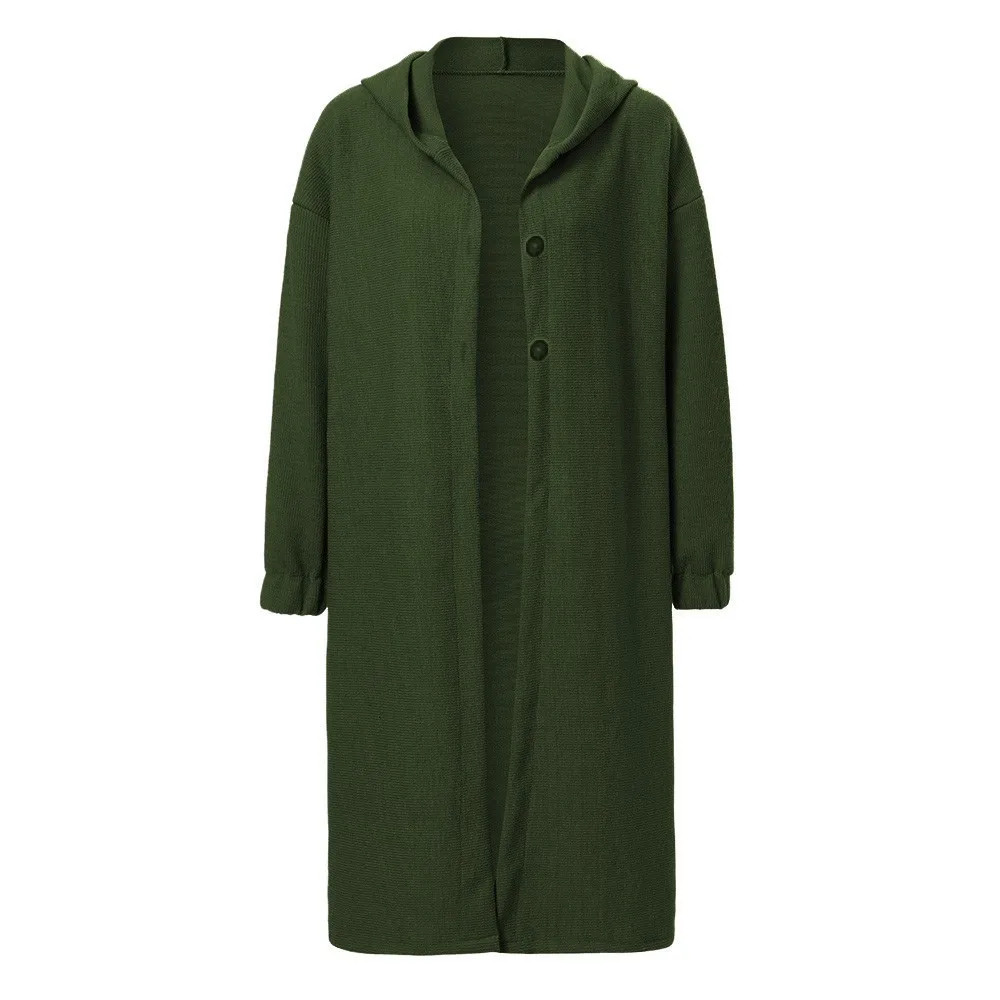 Размера плюс женский свитер кардиган пальто для девушек зимняя однотонная