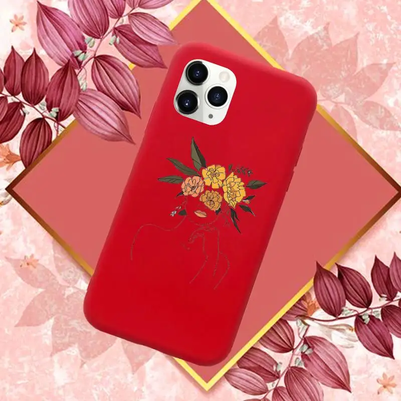 

Fashion design line art human face Graffiti Phone Case Candy Color for iPhone 11 12 mini pro XS MAX 8 7 6 6S Plus X SE 2020 XR