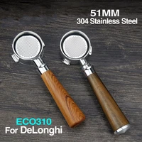 51mm coffee bottomless portafilter espresso machine accessory for delonghi eco310 professional filter holder