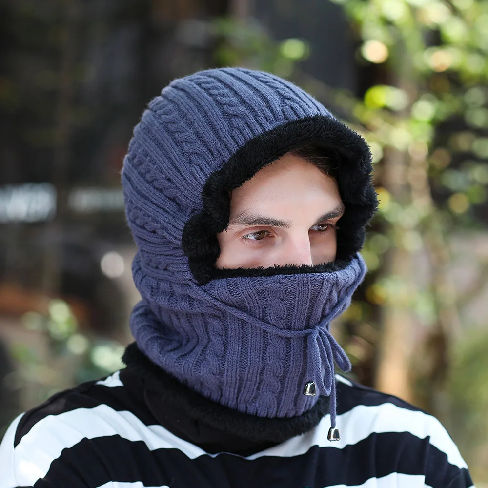 Ear cap for men in winter with fur hat scarf and thickening riding neck |