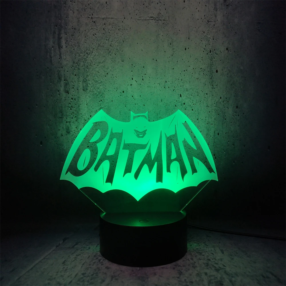 Светодиодный светильник с Бэтменом DC мультяшный Ночной темная рыцарская лампа