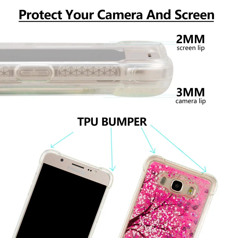 Милый чехол для Samsung Galaxy J3 J5 J7 J36 J56 J76 Блестящий Жидкий чехол SM J710FN/DS J710F J510F/DS J510FN/DS J320F/DS J300F