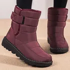 Женские ботинки, новинка 2021, зимние ботинки на платформе, водонепроницаемые ботильоны на низком каблуке, женская обувь