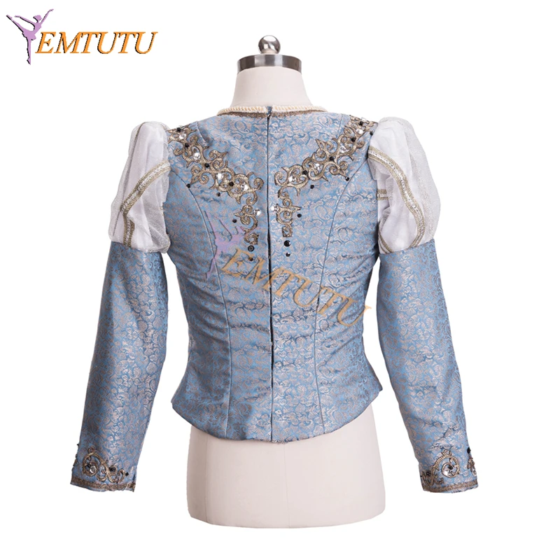 Boys Professional Ballet Dance Costumes Top Silver Mens Tunics Stage Performance Male Prince Jacket | Тематическая одежда и