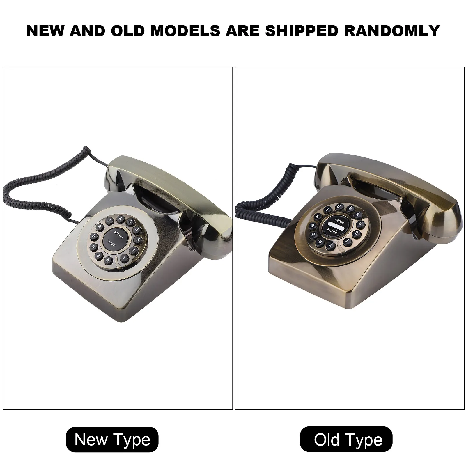 Стационарный ретро телефон с кнопочным циферблатом настольный проводной