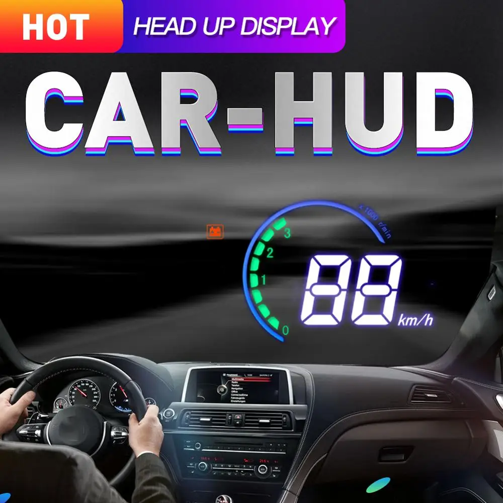Автомобильный HUD OBD2 OLOMM L2 3 5 дюймовый дисплей с измерителем скорости