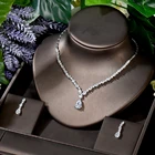 HIBRIDE AAA циркон в форме капли воды ожерелье кулон набор для женщин Высокое качество Вечерние ювелирные изделия Свадебные аксессуары N-441