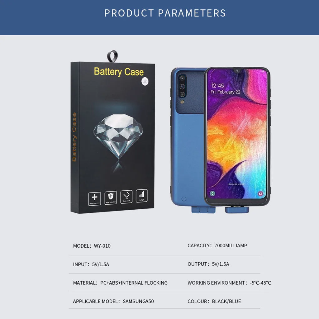 Распродажа 2019 чехол для телефона с удлиненной батареей 7000 мАч зарядки Samsung A50 6 4