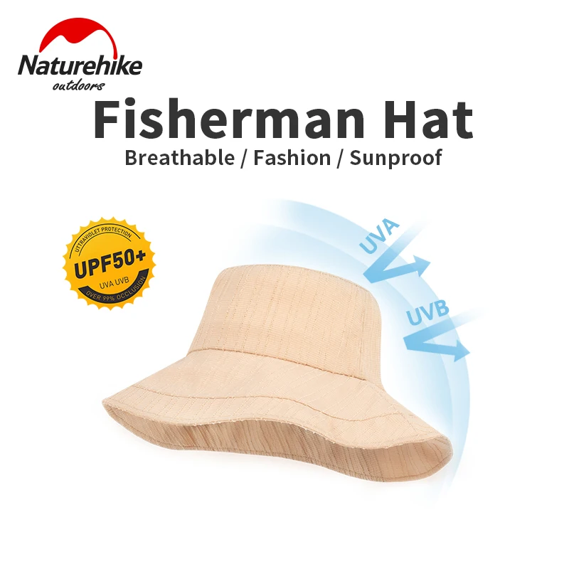 

Naturehike Outdoor Hiking Travel Ultralight Big Hat Brim Sun Protection UV Protection Soft Breathable Folding Fisherman Hat