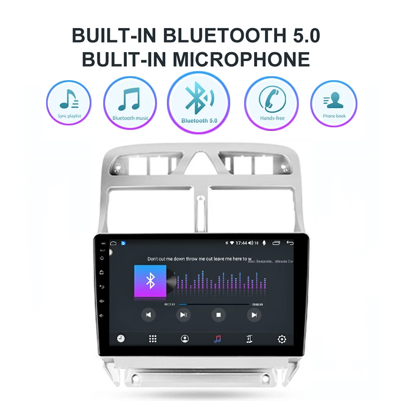 FUNROVER 2.5D + IPS 8 ядер Android 10 0 автомобильный DVD GPS мультимедийный плеер для peugeot 307 2002 2013