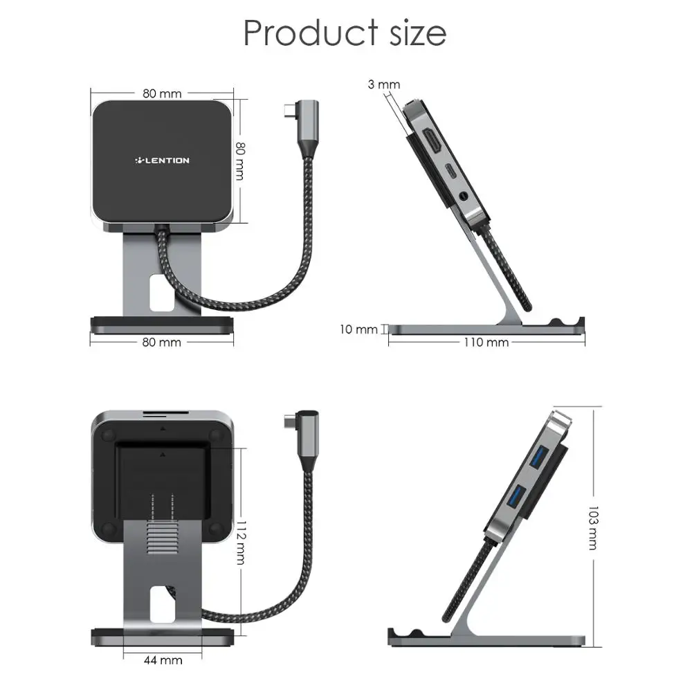 IPad Pro USB C концентратор с 4K HDMI PD зарядки светодиодный дисплей SD/Micro SD кард ридер 3 0 и 5