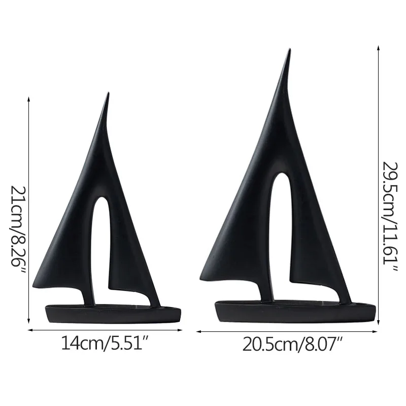 Strongwell Современная парусная лодка абстрактная статуя белый черный корабль