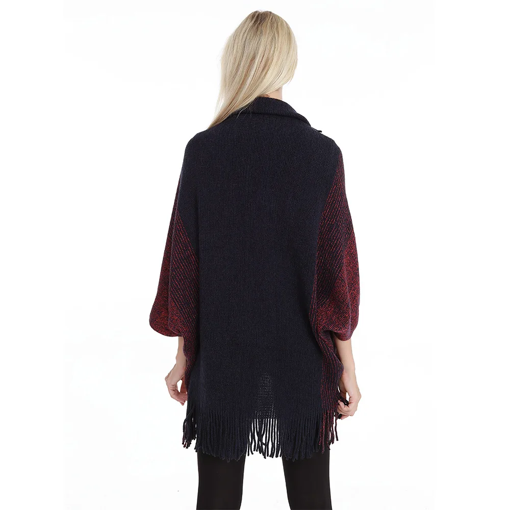 Женское пончо в полоску искусственный кашемировый шарф обертка с коротким