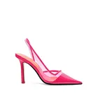 Женские прозрачные туфли на шпильке, розово-красные туфли с острым носком, на высоком каблуке, для выпускного вечера