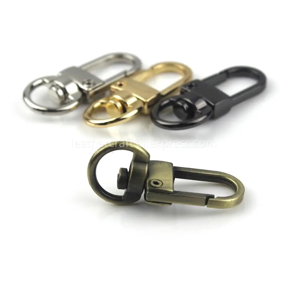 

50 pcs Metal Swivel Eye Snap Hook Trigger Lobster Clasps Clips for Leather Craft Bag Strap Belt Webbing Key Chain