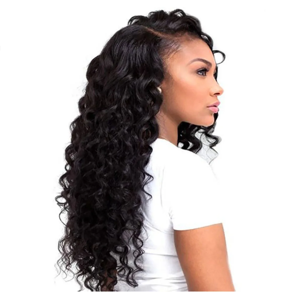 13×4Lace передние человеческие волосы парики глубокая волна перуанские remy для