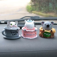 cute unicorns koalas car ornaments miniature figurine fat head shakers car accessories crafts gifts bake cake decoration