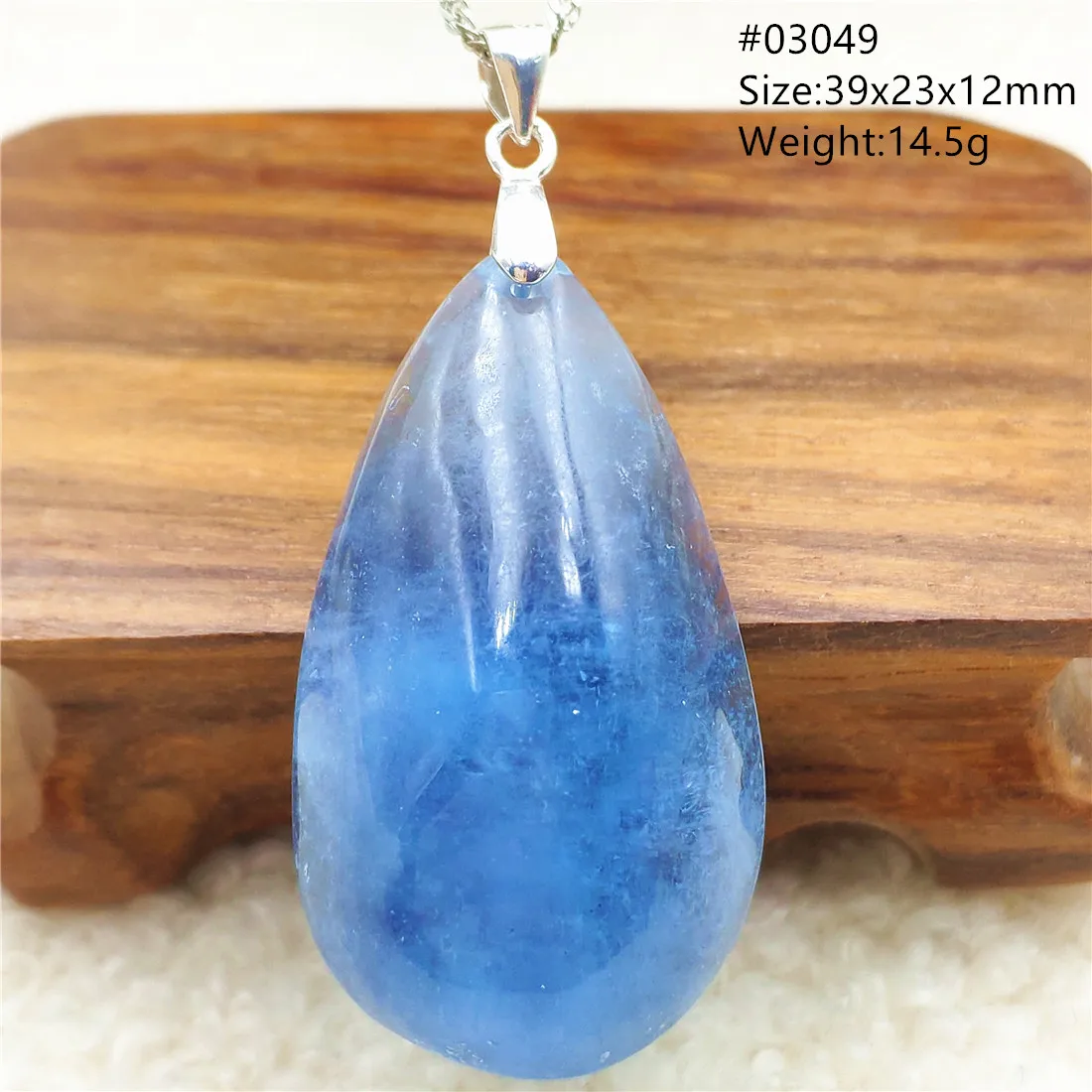 

Natural Blue Aquamarine Pendant Brazil Clear Beads Water Drop Women Men Fashion Jewelry Necklace AAAAA