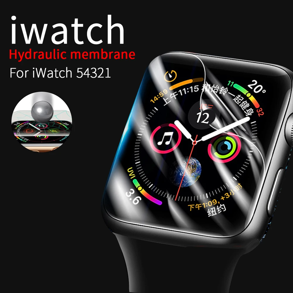 Прозрачная Гидрогелевая пленка для Apple Watch Series 5 44 мм 40 протектор экрана