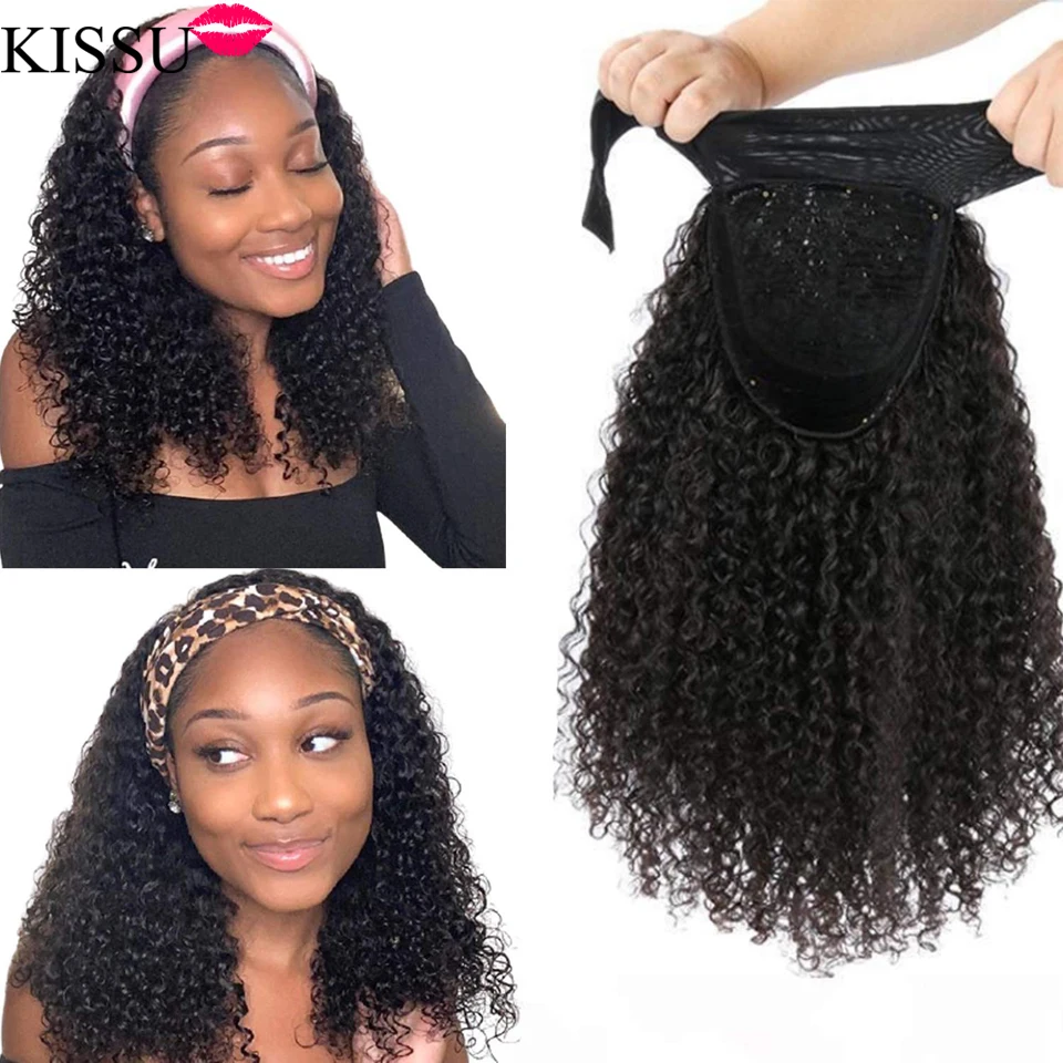 Kinky Curly Headband Wig Human Hair Glueless Brazilian Wig For Black Women Curly Human Hair Wigs Natural Color Beginner Friendly 1 Kinky Curly Headband Wig Human Hair Glueless Brazilian Wig For Black Women Curly Human Hair Wigs Natural Color Beginner Friendly