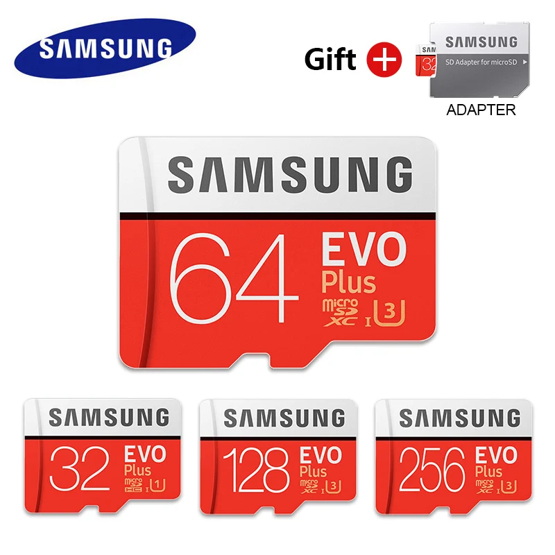 Карта памяти SAMSUNG EVO Plus 64 Гб 128 ГБ 256 ГБ U3 micro SD карта 32 Гб U1 Microsd КЛАСС 10 флеш-карта SDHC/SDXC TF карта для 4K HD